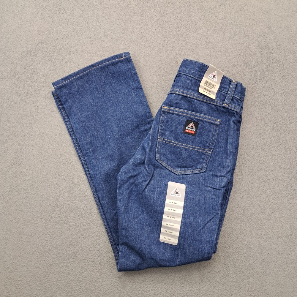 NEW Bulwark FR Womens 8 Work Jeans Blue Denim Straight Leg Size 32x31 PEJ3DW1